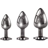 Evolved Black Gem - set metalnog analnog dilda (crno-srebrni) | shoptok.hr