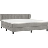  Box spring postelja z vzmetnico svetlo siva 180x200 cm žamet, (20791412) | Shoptok.si