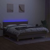  Box spring postelja z vzmetnico LED taupe 180x200 cm blago, (20789942) | Shoptok.si