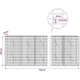  Gabion s žicom debljine 3 5 mm i mrežom 5x10 cm 750x10x100 cm - 10 cm 100 cm 750 cm | shoptok.hr
