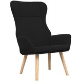  Stolica za opuštanje s tabureom od tkanine crna | shoptok.hr