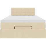  Otomanski okvir kreveta s madraca krem 120x190 cm od tkanine | Eponuda.com