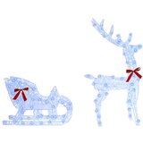  Reindeer vuče saonice Plava 70 x 24 x 128 cm Akril Slike