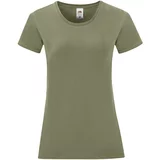 Fruit Of The Loom Olive Iconic Women's T-shirt in combed cotton