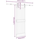 vidaXL Drsna vrata s kompletom vodil 70x210 cm trdna borovina | Shoptok.si