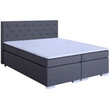 MID.YOU BOXSPRING POSTELJA 180 cm x 200 cm , tekstil, leseni material temno siva | Shoptok.si