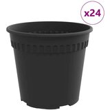  Okrugla saksija za cveće 24 pcs Crna Ø 17 x 14 cm Plastika - Crna Ø 19 x 16 cm 24 | shoptok.hr