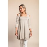Fenzy Tunika S Izrezima Na Ramenima, Bež Boje | shoptok.hr