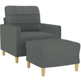  Fotelja s tabureom tamnosiva 60 cm od tkanine | shoptok.hr