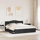  Krevetna konstrukcija Crna 200 x 200 cm Inženjersko Drvo | shoptok.hr