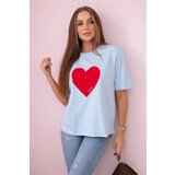 Kesi Cotton blouse with blue heart print Cijene