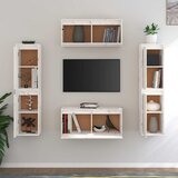 TV ormarići 6 kom bijeli od masivne borovine | shoptok.hr