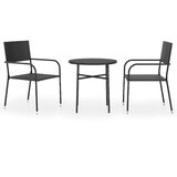  3-dijelni vrtni blagovaonski set od poliratana crni | shoptok.hr