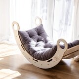 MeowBaby Gugalnica iz borovega lesa v naravni barvi 39x75x38 cm Montessori - | Shoptok.si