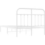  Metalni okvir za krevet s uzglavljem bijeli 120 x 190 cm | Eponuda.com