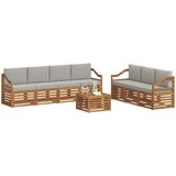  Setovi sofa 8 kom. Prirodna i svijetlo siva Čvrsto drvo akacije | shoptok.hr