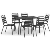  7-dijelni vrtni blagovaonski set antracit čelični | shoptok.hr