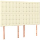  Box spring postelja z vzmetnico LED krem 140x190cm umetno usnje, (20899894) | Shoptok.si