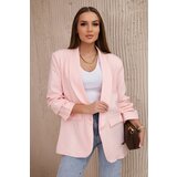 Kesi Elegant jacket with lapels light powder pink Cene
