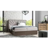 Meble Gruška Boxspring postelja Wood 7 - 200x200 cm - temni hrast