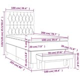 Box spring krevet s madracem svjetlosivi 100x200 cm baršunasti | shoptok.hr