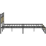 Metalni Kovinski posteljni okvir brez vzmetnice sonoma hrast 193x203 cm, (21829379) | Shoptok.si