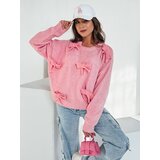 DStreet Sweter damski oversize BOWTONE z kokardkami różowy | Shoptok.si