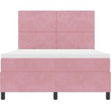  Postelja s podnožjem in vzmetnico & LED Roza 140x190 cm Žamet, (22050551) | Shoptok.si