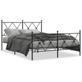  Metalni okvir kreveta uzglavlje i podnožje crni 140x200 cm | shoptok.hr