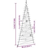 vidaXL Božićno drvce s 100 LED svjetlima Prirodna 180 cm Masivni jasen | shoptok.hr