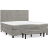 Maison Chic Box spring postelja - Vzmetna postelja z vzmetnico svetlo siva 160x200 cm žamet SL20622, (21893736) | Shoptok.si