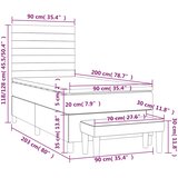  Okvir kreveta s oprugama i madrac svjetlosivi 90x200cm tkanina | shoptok.hr