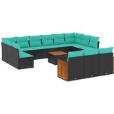  12-dijelni vrtni set s jastucima crni poliratan | shoptok.hr