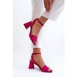 VINCEZA Women's High Heel Sandals in Fuchsia Eco-Suede Upttima | Shoptok.si