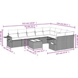  10-dijelni set vrtnih sofa od poliratana s jastucima sivi | shoptok.hr