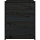  Nočna omarica 2 kosa črna 40x31x50 cm trdna borovina, (20733879) | Shoptok.si