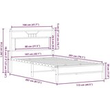 vidaXL Okvir kreveta bez madraca smeđa boja hrasta 107x203 cm drveni | shoptok.hr
