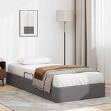  Otomanski krevet s pohranom Sivi 90 x 190 cm Lažna koža | shoptok.hr