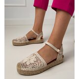 D/CEO Beige perforated espadrille sandals Santos Cijene