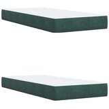 vidaXL Box spring postelja z vzmetnico temno zelena 200x200 cm žamet | Shoptok.si