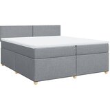 Maison Chic Box spring postelja - Vzmetna postelja z vzmetnico svetlo siva 200x200 cm blago SL5379, (21906076) | Shoptok.si