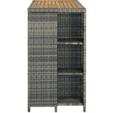  Barski stol sa stalkom za pohranu sivi 120x60x110 cm poliratan | shoptok.hr