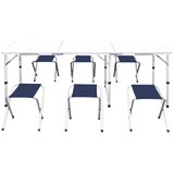  Sklopivi set stola za kampiranje i 6 stolaca podesiva visina 180x60 cm | Eponuda.com