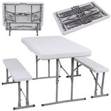  Set za catering stol + klupe 105 x 65 x 69 cm bijeli | shoptok.hr