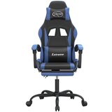  Vrtljiv gaming stol z oporo za noge črno in modro umetno usnje, (20701388) | Shoptok.si