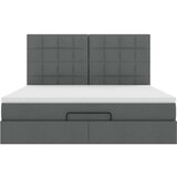 vidaXL Otomanski posteljni okvir z vzmetnico siv 160x200 cm blago | Shoptok.si