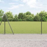 vidaXL zavarena žičana ograda s 7 flanšastih stupova siva 1.2x10 m čelik | shoptok.hr