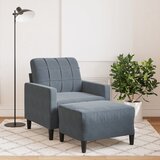 vidaXL Fotelja s tabureom tamnosiva 60 cm baršunasta Cijene