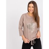 RUE PARIS Blouse-RV-BZ-7545.42P-dark beige | Shoptok.si