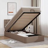 vidaXL Otomanski posteljni okvir z vzmetnico kapučino 80x200 cm, (21611165) | Shoptok.si